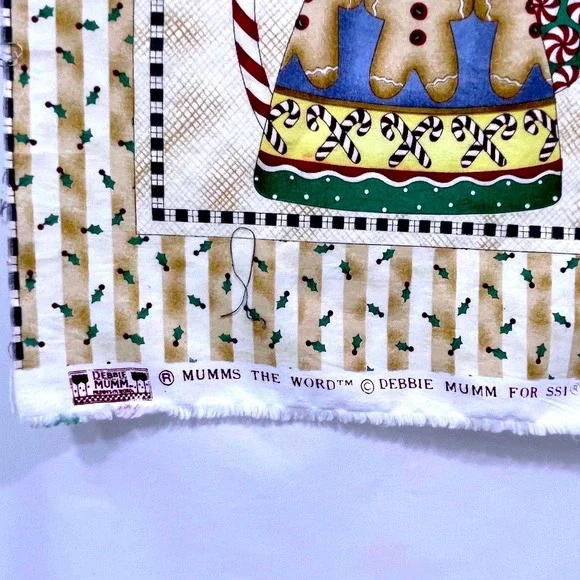 Vtg Debbie Mumm Mumms the Word Christmas Fabric Panel DIY Apron Oven Mitts Santa - Picture 14 of 16